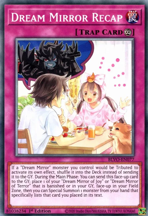 Dream Mirror Recap BLVO-EN077 Yu-Gi-Oh card from Blazing Vortex
