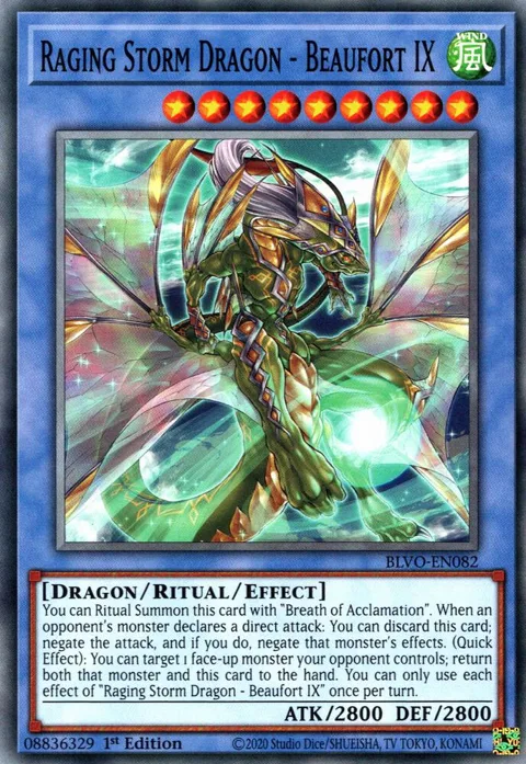 Raging Storm Dragon - Beaufort IX BLVO-EN082 Yu-Gi-Oh card from Blazing Vortex