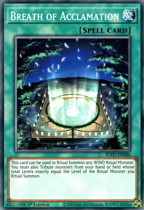 Breath of Acclamation BLVO-EN086 Yu-Gi-Oh card from Blazing Vortex