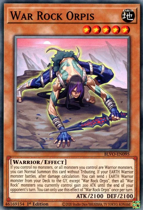 War Rock Orpis BLVO-EN095 Yu-Gi-Oh card from Blazing Vortex