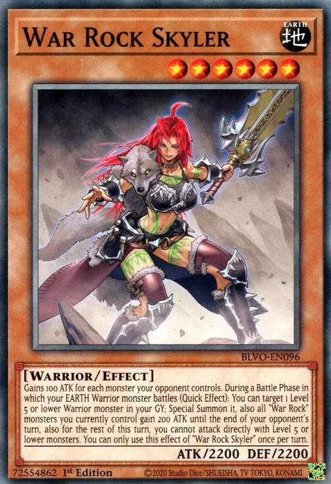 War Rock Skyler BLVO-EN096 Yu-Gi-Oh card from Blazing Vortex