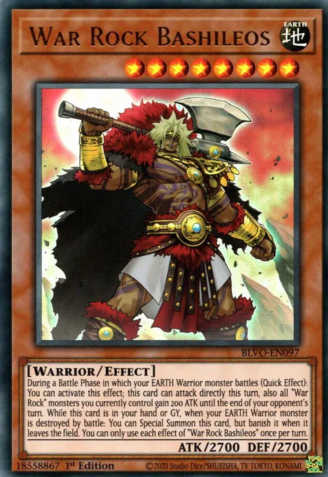 War Rock Bashileos BLVO-EN097 Yu-Gi-Oh card from Blazing Vortex