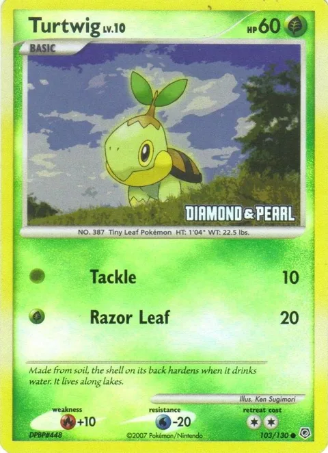 Turtwig - 103/130 [Diamond & Pearl] #103/130 Reverse Holofoil Pokémon card from Burger King Promos