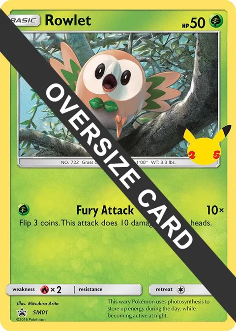 Rowlet #SM01 Pokémon card from First Partner Pack