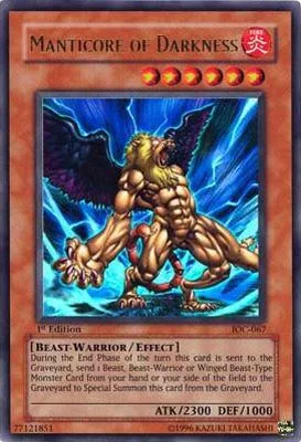 Manticore of Darkness IOC-067 Unlimited Yu-Gi-Oh card from Invasion of Chaos