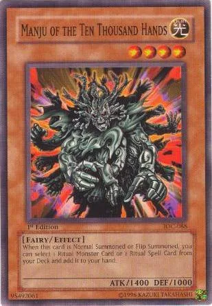 Manju of the Ten Thousand Hands IOC-088 Unlimited Yu-Gi-Oh card from Invasion of Chaos