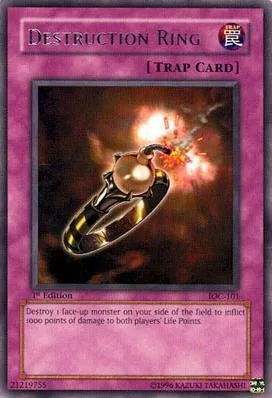 Destruction Ring IOC-101 1st Edition Yu-Gi-Oh card from Invasion of Chaos