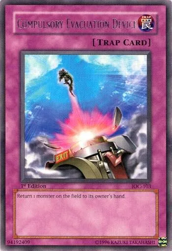 Compulsory Evacuation Device IOC-103 1st Edition Yu-Gi-Oh card from Invasion of Chaos