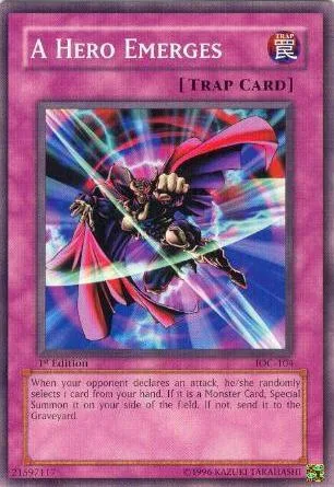 A Hero Emerges IOC-104 1st Edition Yu-Gi-Oh card from Invasion of Chaos