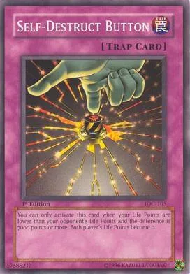 Self-Destruct Button IOC-105 Yu-Gi-Oh card from Invasion of Chaos
