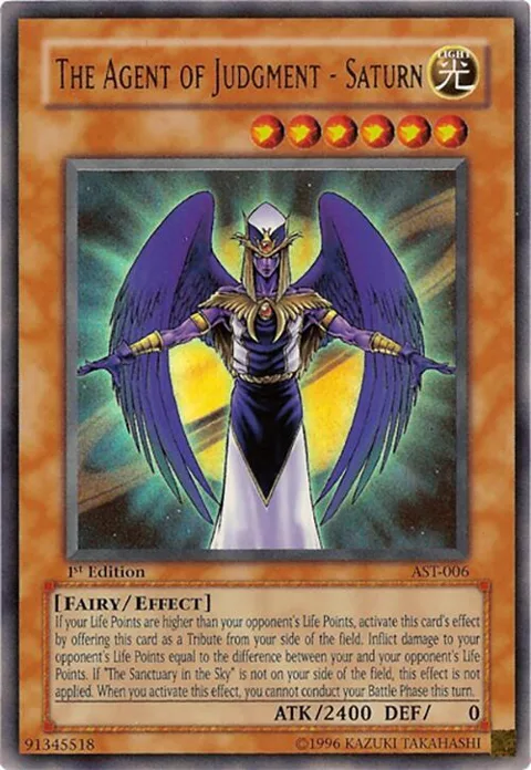 The Agent of Judgment - Saturn AST-006 1st Edition Yu-Gi-Oh card from Ancient Sanctuary