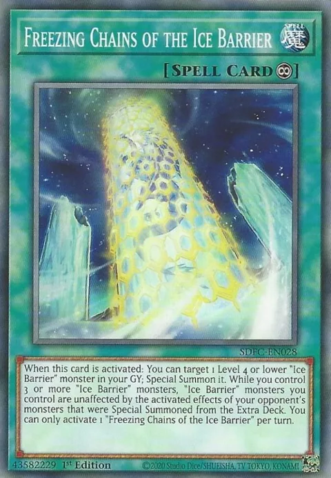 Freezing Chains of the Ice Barrier SDFC-EN028 Yu-Gi-Oh card from Structure Deck: Freezing Chains