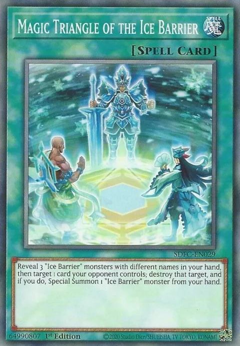 Magic Triangle of the Ice Barrier SDFC-EN029 Yu-Gi-Oh card from Structure Deck: Freezing Chains