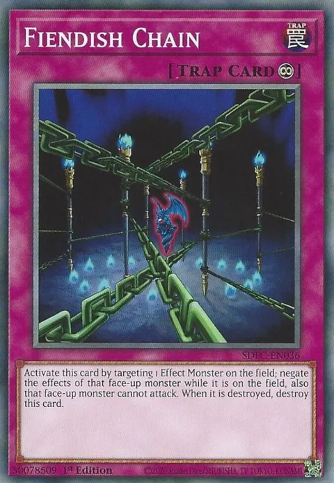 Fiendish Chain SDFC-EN036 Yu-Gi-Oh card from Structure Deck: Freezing Chains