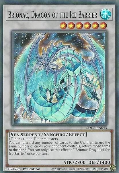 Brionac, Dragon of the Ice Barrier SDFC-EN043 Yu-Gi-Oh card from Structure Deck: Freezing Chains