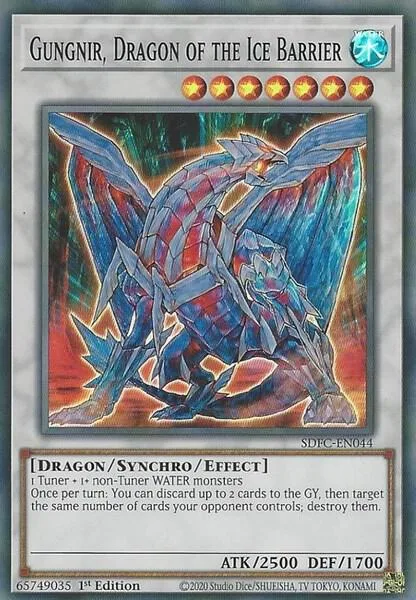 Gungnir, Dragon of the Ice Barrier SDFC-EN044 Yu-Gi-Oh card from Structure Deck: Freezing Chains