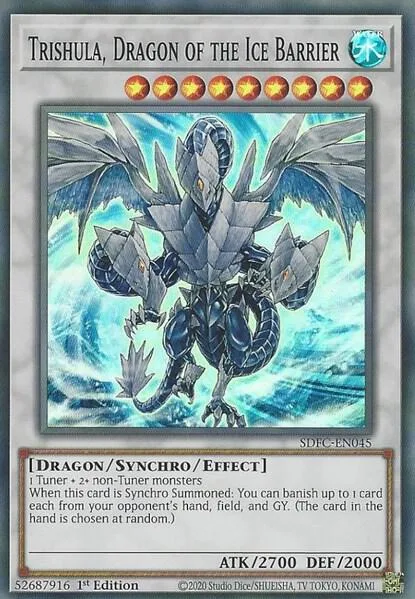 Trishula, Dragon of the Ice Barrier SDFC-EN045 Yu-Gi-Oh card from Structure Deck: Freezing Chains