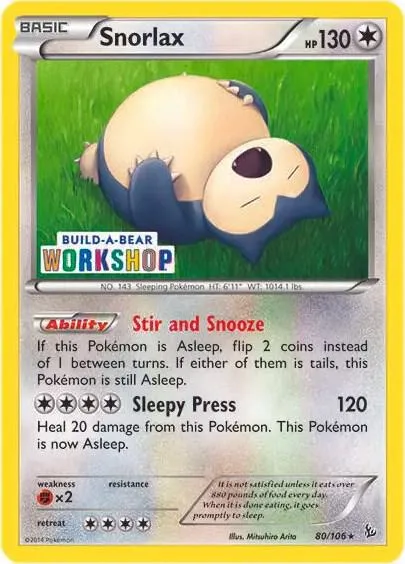 Snorlax - 80/106 Build-a-Bear Workshop Exclusive #080/106 Pokémon card from Miscellaneous Cards & Products