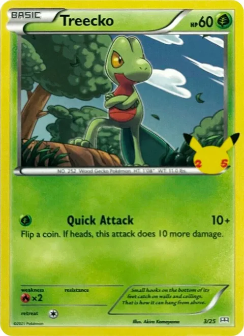 Treecko - 3/25 #003/025 Holofoil Pokémon card from McDonald's 25th Anniversary Promos