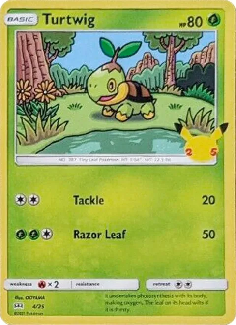 Turtwig - 4/25 #004/025 Pokémon card from McDonald's 25th Anniversary Promos