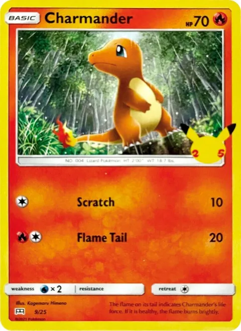 Charmander - 9/25 #009/025 Pokémon card from McDonald's 25th Anniversary Promos