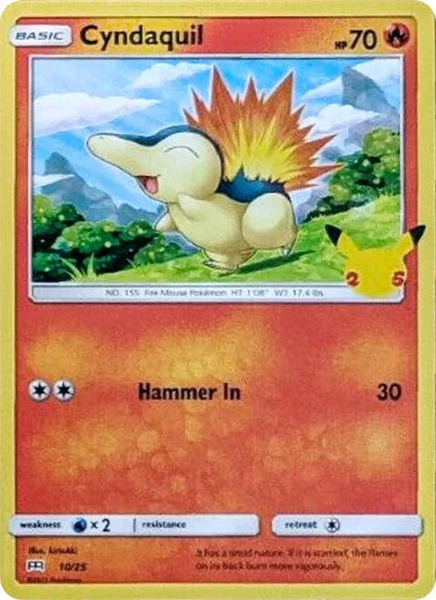 Cyndaquil - 10/25 #010/025 Holofoil Pokémon card from McDonald's 25th Anniversary Promos