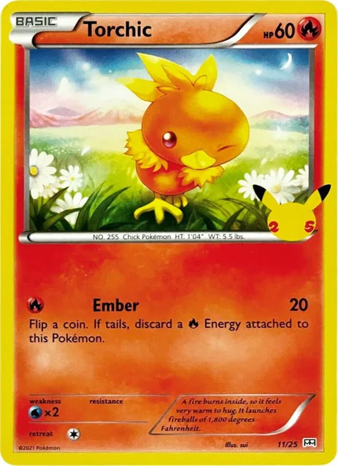 Torchic - 11/25 #011/025 Pokémon card from McDonald's 25th Anniversary Promos