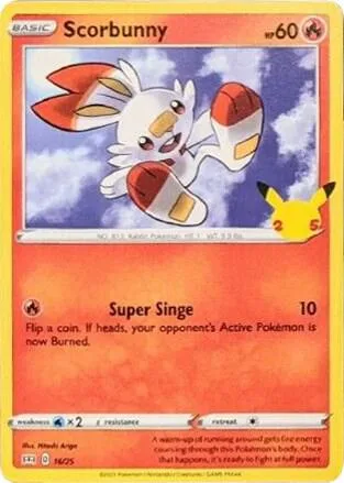 Scorbunny - 16/25 #016/025 Pokémon card from McDonald's 25th Anniversary Promos