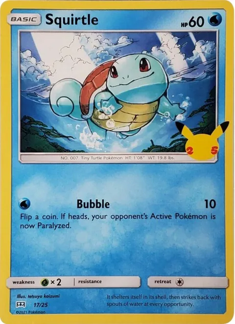 Squirtle - 17/25 #017/025 Pokémon card from McDonald's 25th Anniversary Promos