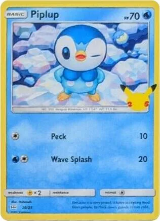 Piplup - 20/25 #020/025 Pokémon card from McDonald's 25th Anniversary Promos