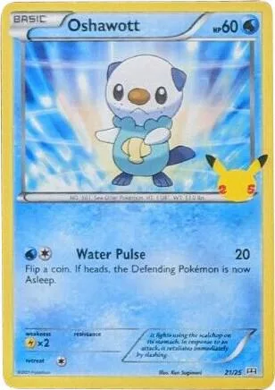 Oshawott - 21/25 #021/025 Pokémon card from McDonald's 25th Anniversary Promos