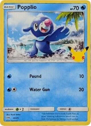 Popplio - 23/25 #023/025 Pokémon card from McDonald's 25th Anniversary Promos