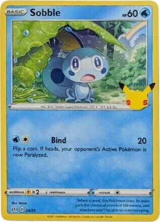 Sobble - 24/25 #024/025 Holofoil Pokémon card from McDonald's 25th Anniversary Promos