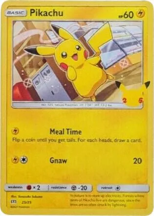 Pikachu - 25/25 #025/025 Pokémon card from McDonald's 25th Anniversary Promos
