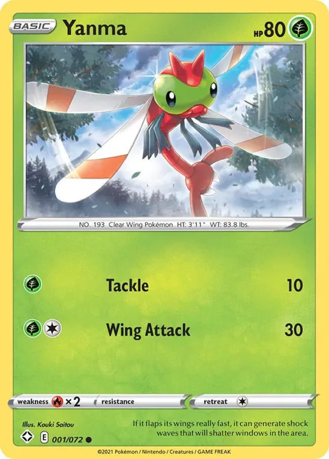 Yanma #001/072 Pokémon card from Shining Fates