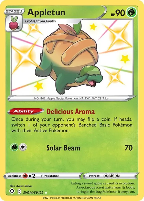 Appletun #SV014/SV122 Holofoil Pokémon card from Shining Fates: Shiny Vault