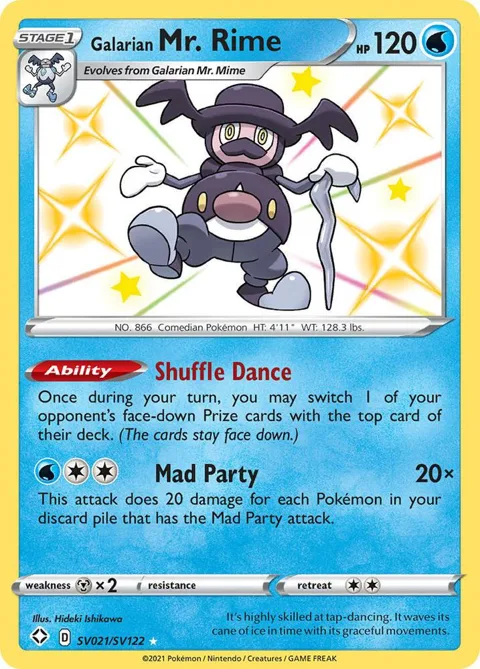 Galarian Mr. Rime #SV021/SV122 Holofoil Pokémon card from Shining Fates: Shiny Vault