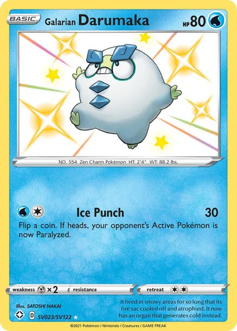Galarian Darumaka #SV023/SV122 Holofoil Pokémon card from Shining Fates: Shiny Vault