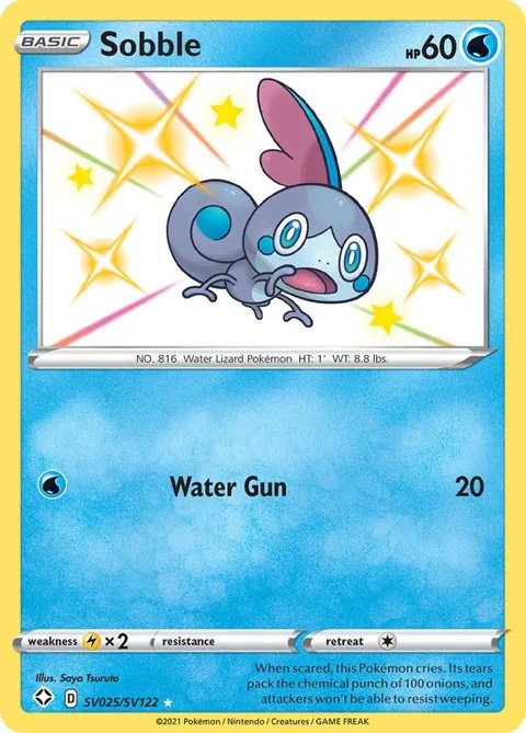 Sobble #SV025/SV122 Holofoil Pokémon card from Shining Fates: Shiny Vault