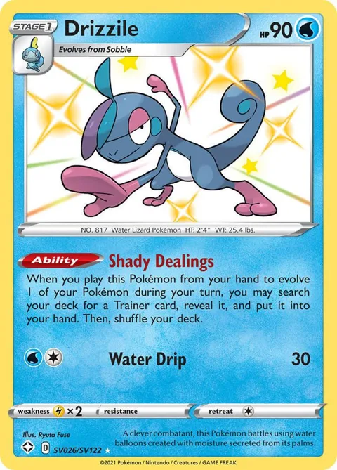 Drizzile #SV026/SV122 Holofoil Pokémon card from Shining Fates: Shiny Vault