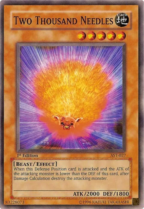 Two Thousand Needles AST-027 Yu-Gi-Oh card from Ancient Sanctuary