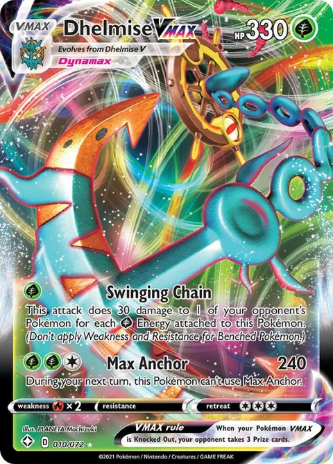 Dhelmise VMAX #010/072 Holofoil Pokémon card from Shining Fates