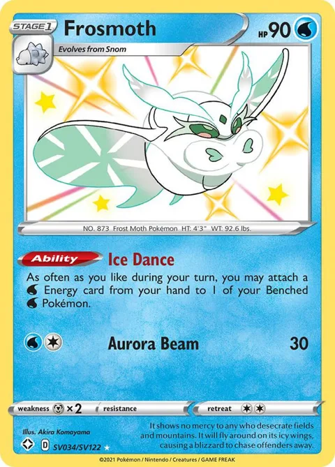 Frosmoth #SV034/SV122 Holofoil Pokémon card from Shining Fates: Shiny Vault