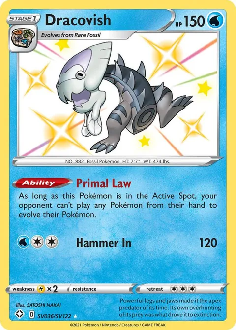 Dracovish #SV036/SV122 Holofoil Pokémon card from Shining Fates: Shiny Vault