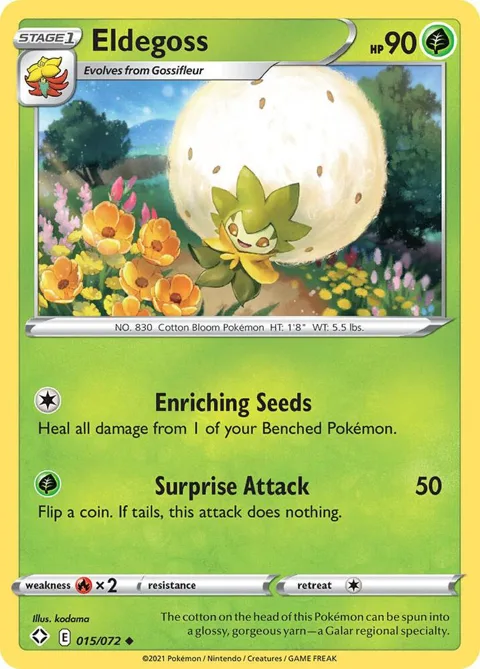 Eldegoss #015/072 Pokémon card from Shining Fates