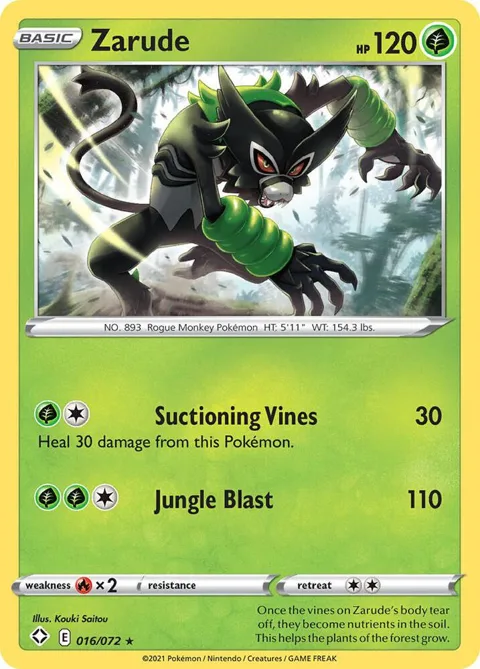 Zarude #016/072 Pokémon card from Shining Fates