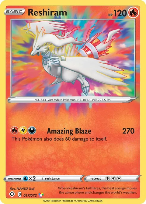 Reshiram #017/072 Holofoil Pokémon card from Shining Fates