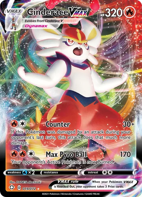 Cinderace VMAX #019/072 Holofoil Pokémon card from Shining Fates