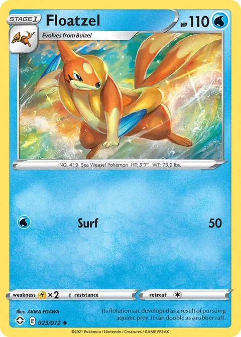 Floatzel #023/072 Pokémon card from Shining Fates