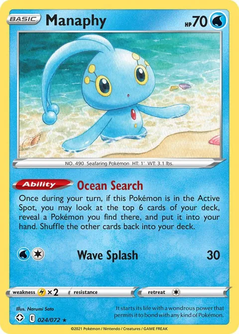 Manaphy #024/072 Reverse Holofoil Pokémon card from Shining Fates